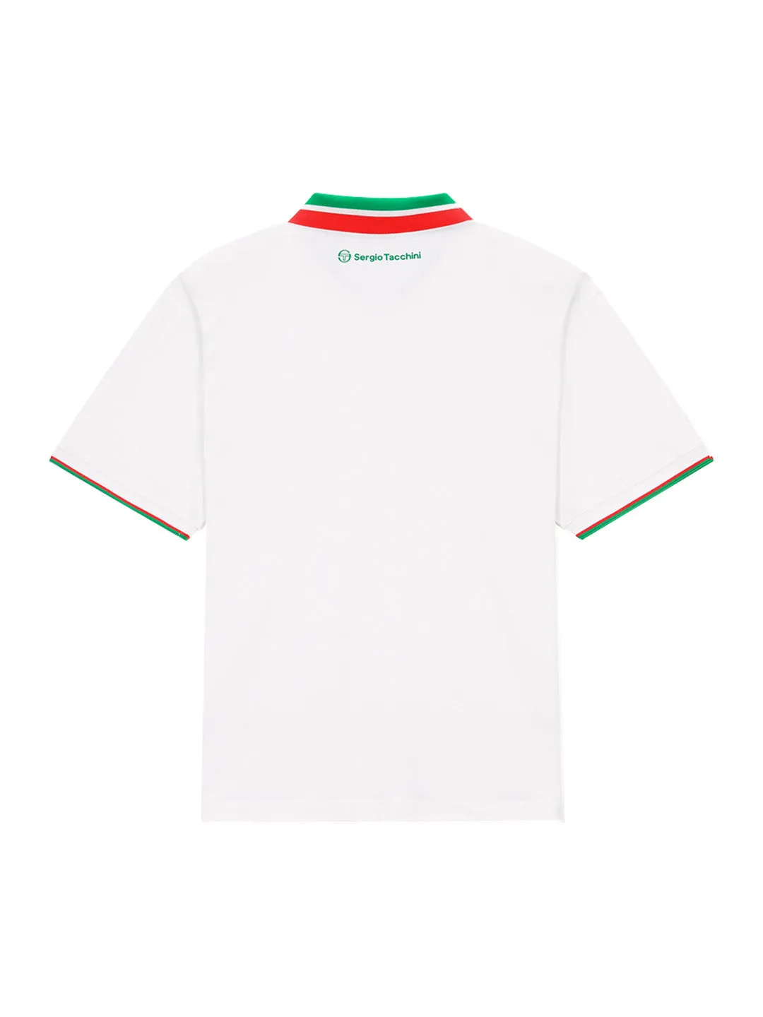 Flag Half-Zip Polo Shirt- Off White