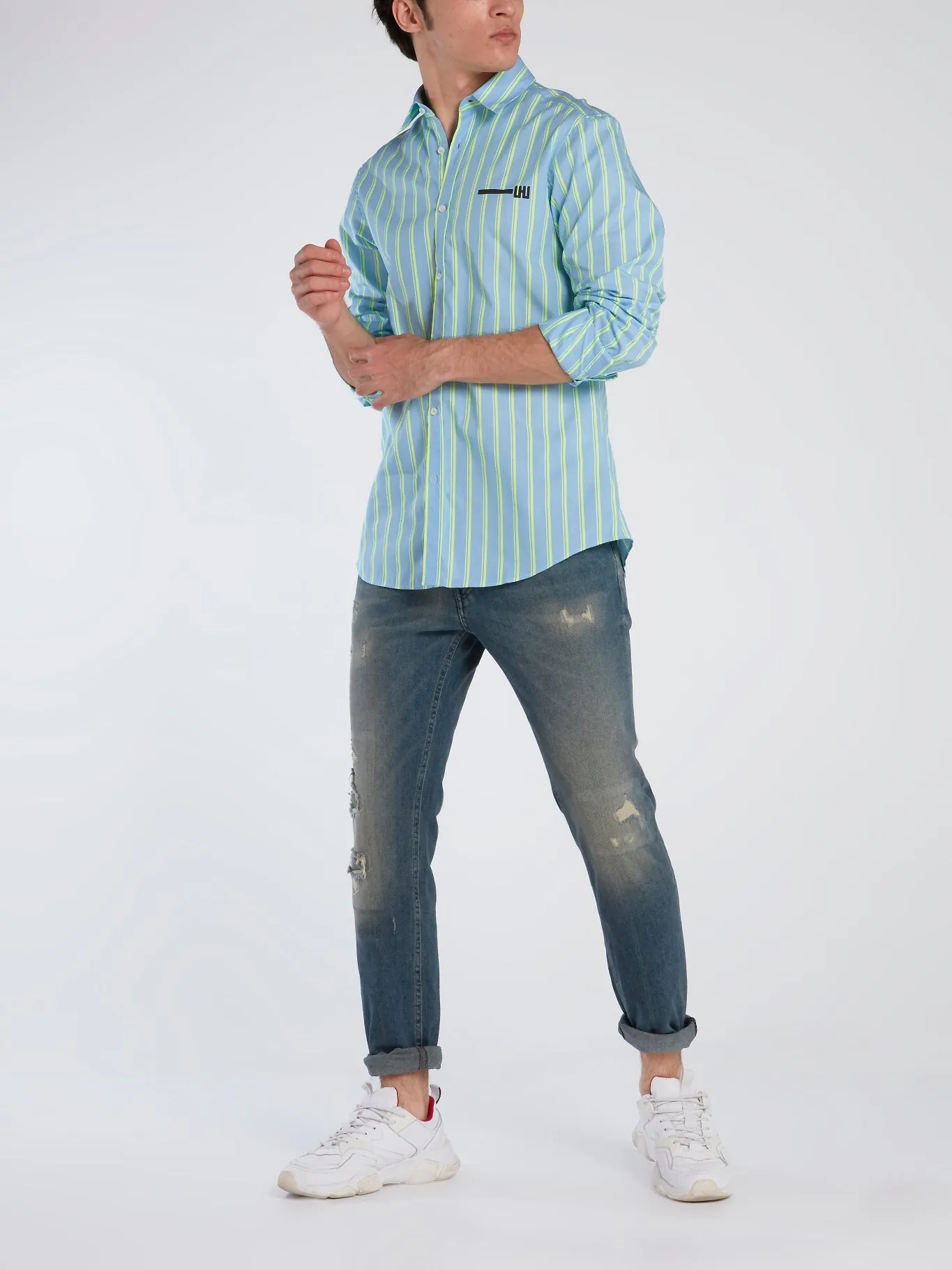 Fluo Striped Long Sleeve Shirt