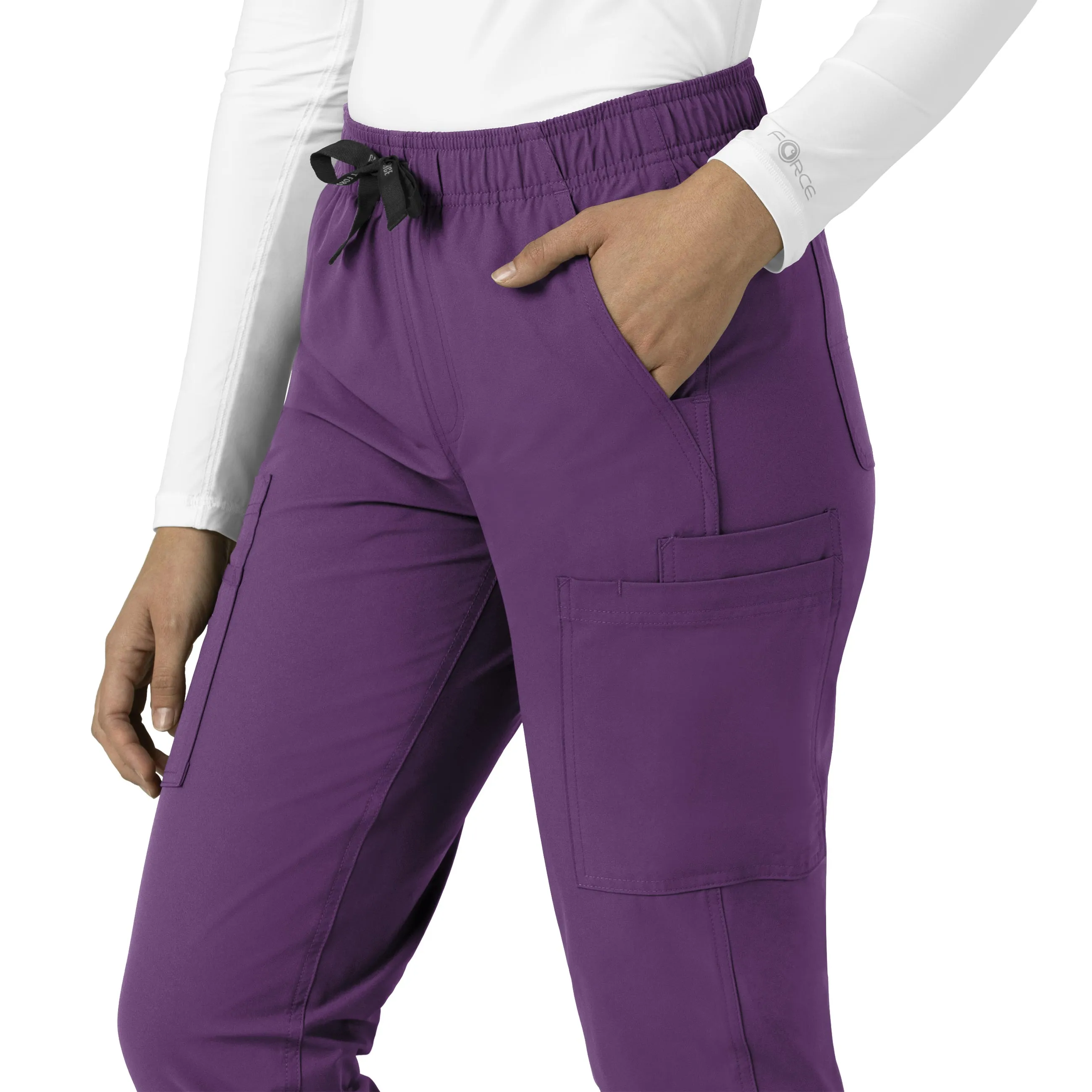 Force Essentials C51213 Straight Leg Scrub Pants Eggplant