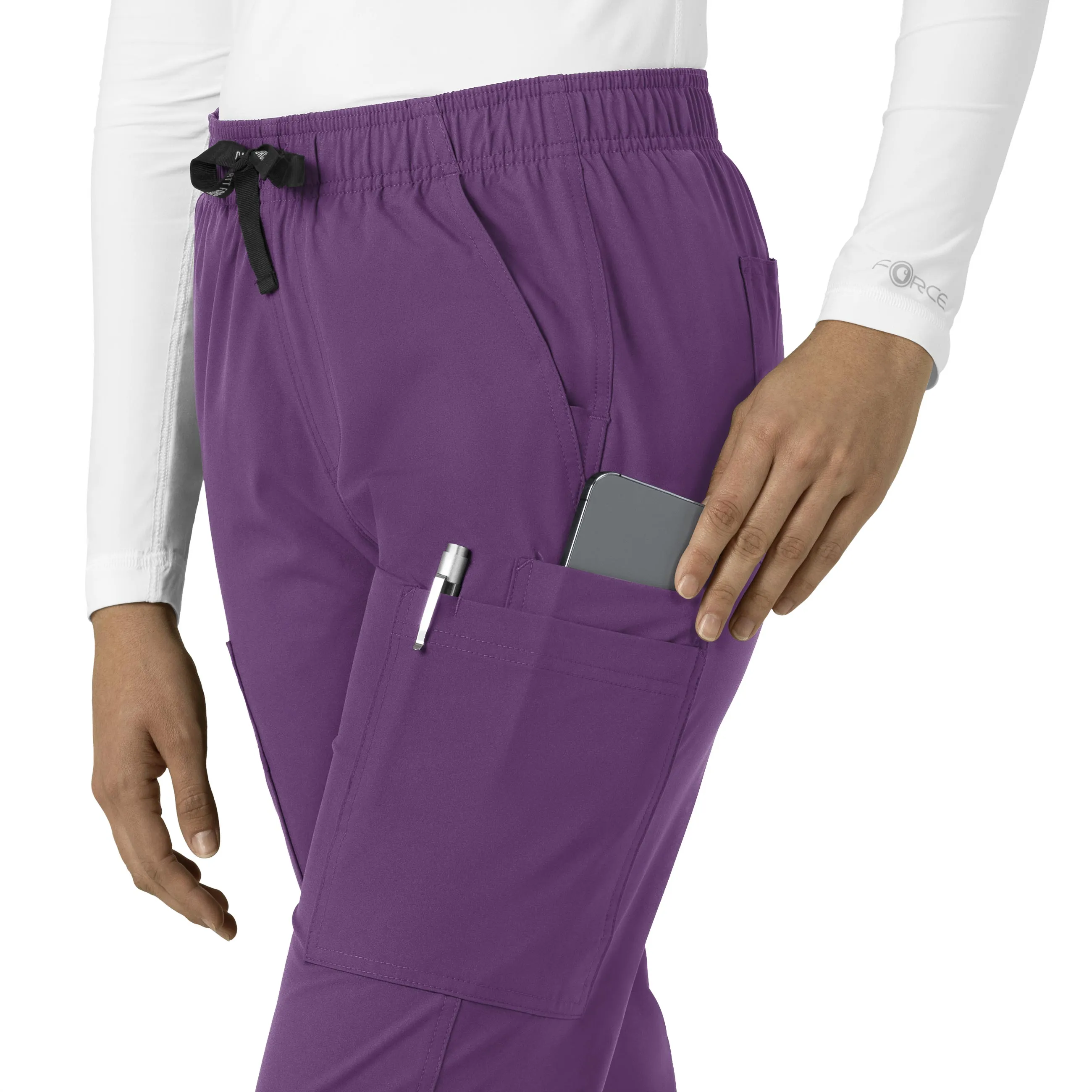 Force Essentials C51213 Straight Leg Scrub Pants Eggplant
