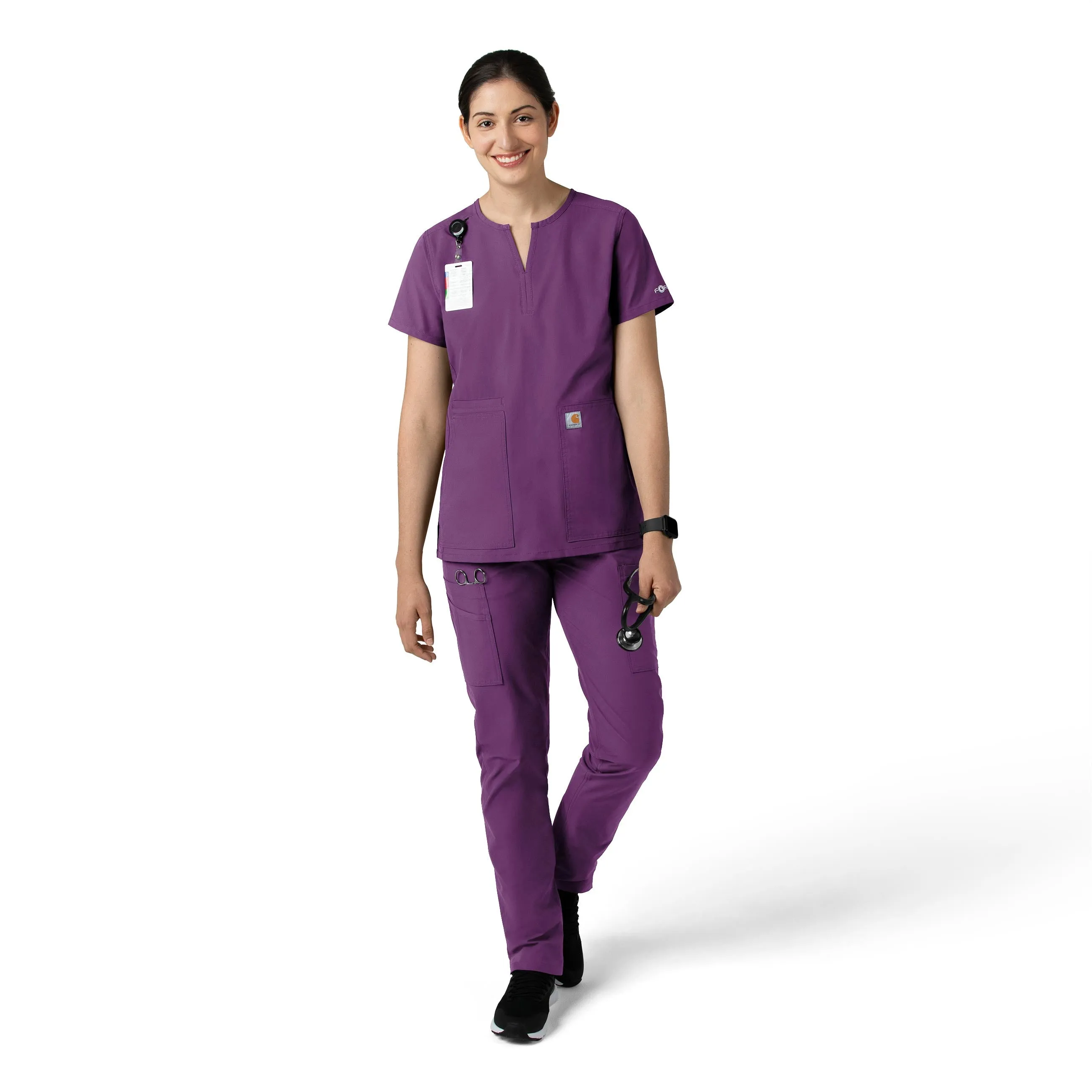 Force Essentials C51213 Straight Leg Scrub Pants Eggplant