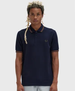 Fred Perry M3600 Twin Tipped Polo Shirt S35 Navy