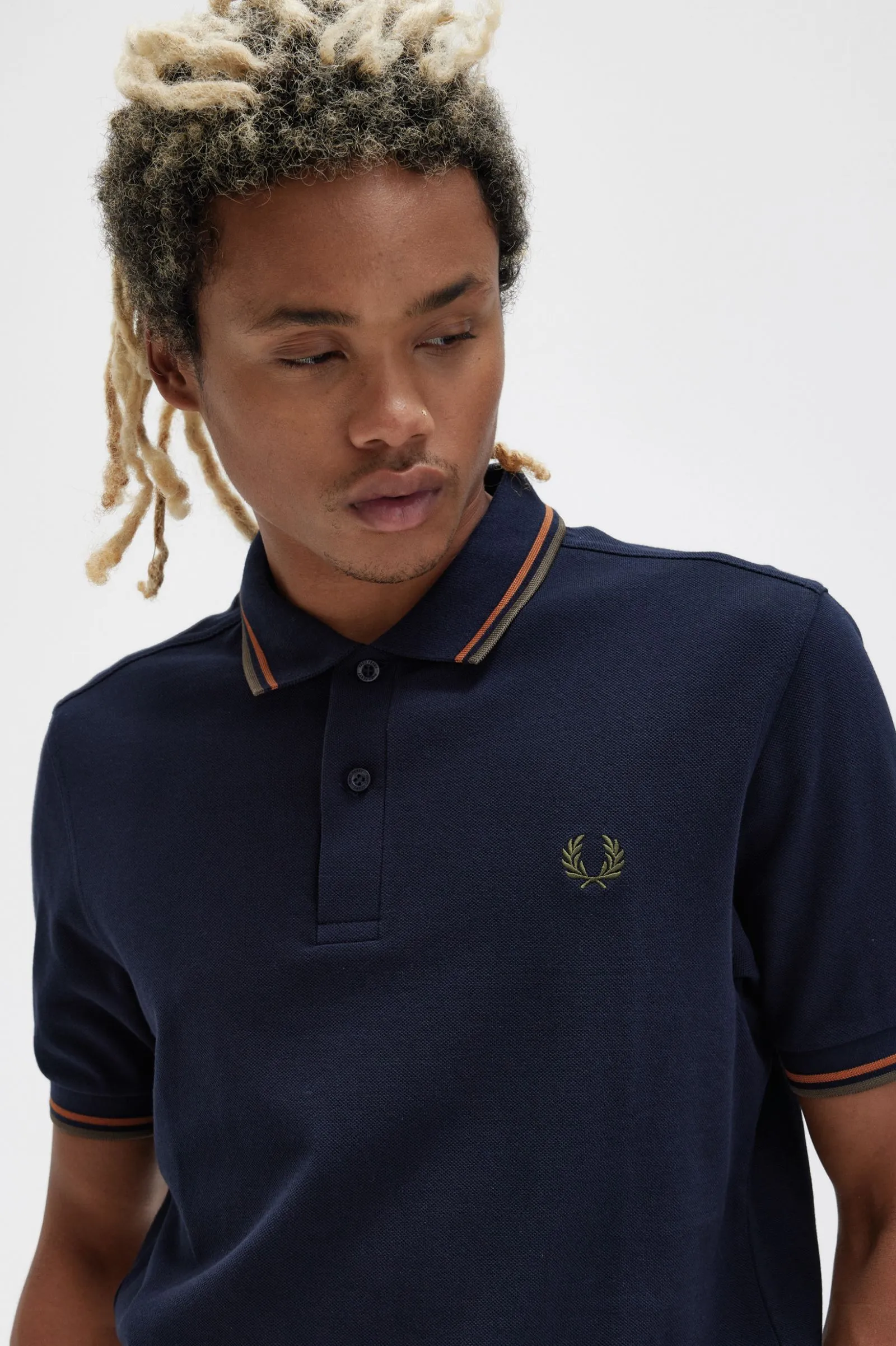 Fred Perry M3600 Twin Tipped Polo Shirt S35 Navy