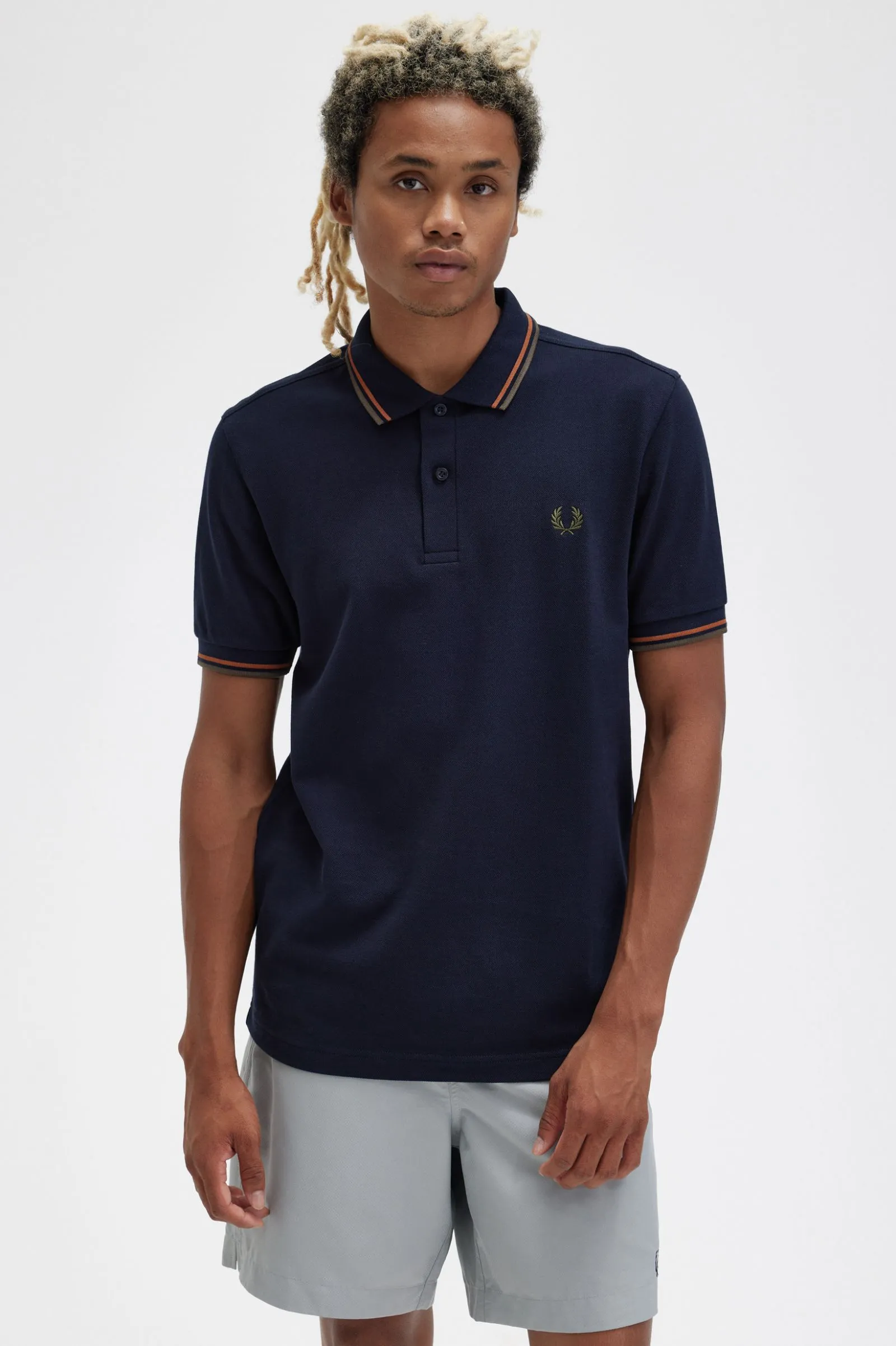 Fred Perry M3600 Twin Tipped Polo Shirt S35 Navy
