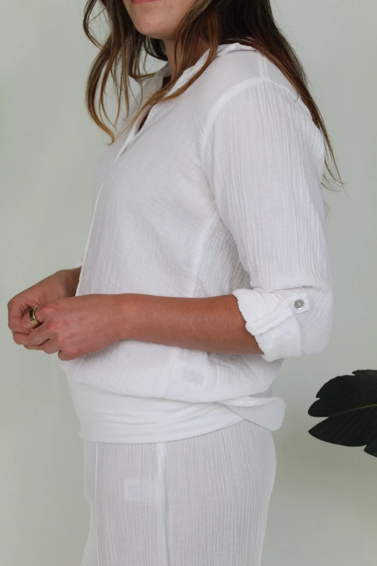 Fresh Laundry Gauze Button Up