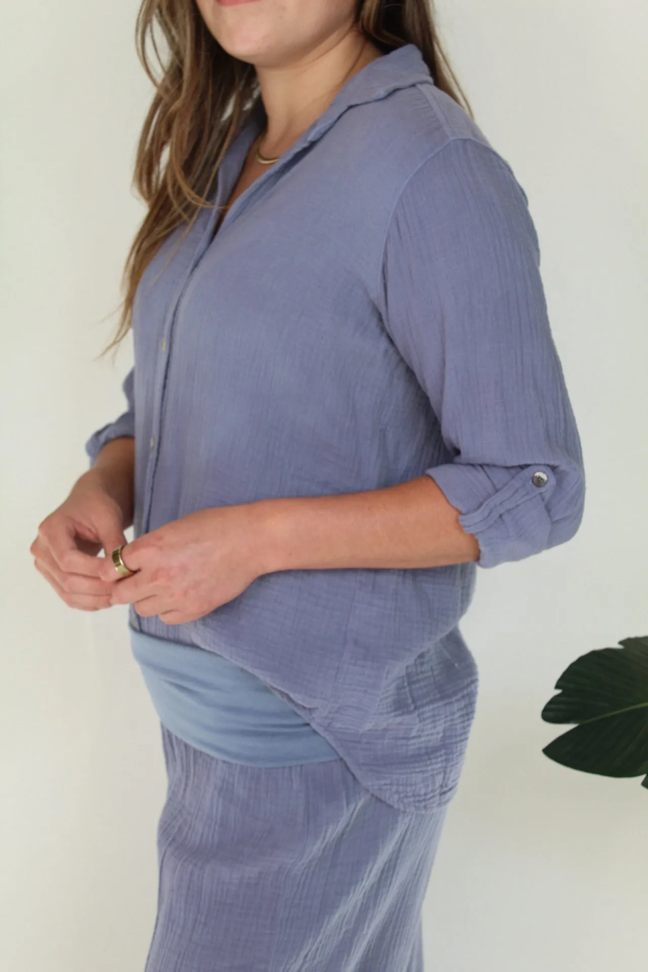 Fresh Laundry Gauze Button Up