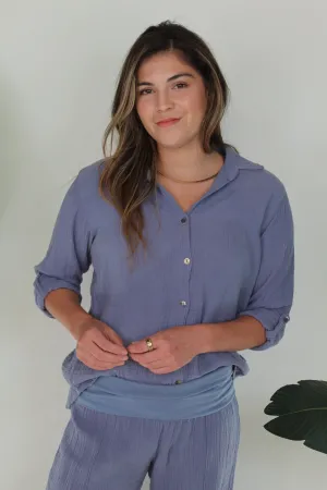 Fresh Laundry Gauze Button Up