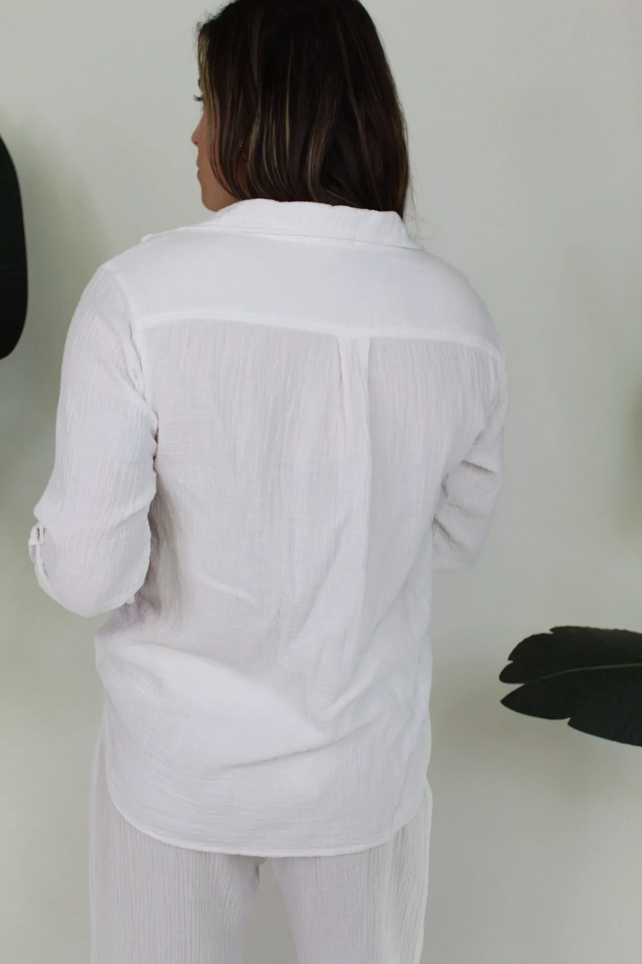 Fresh Laundry Gauze Button Up
