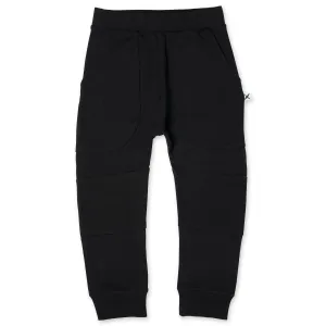 Furry Reinforced Knee Trackies - Black
