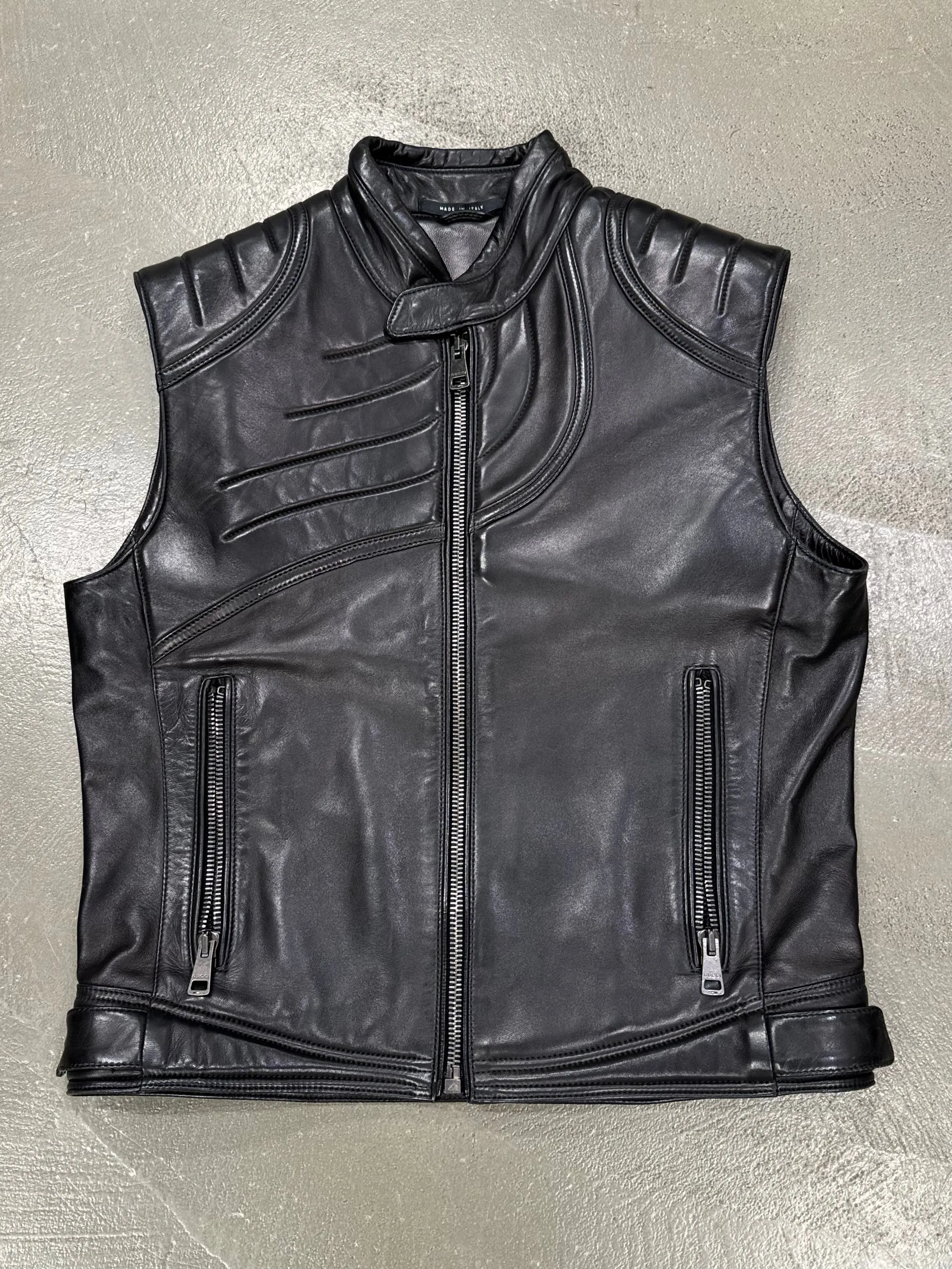 F/W 2000 Gucci by Tom Ford spiral biker vest