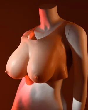 Gender X Wearable Silicone E Cup Breasts - Vanilla