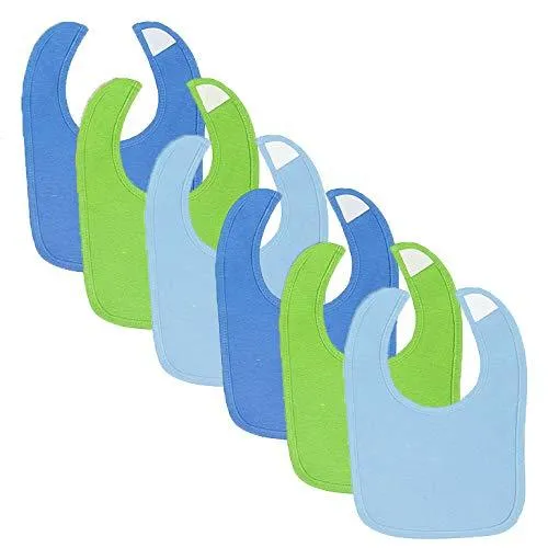 Gerber® 6-Pack Boys Solid Blue & Green Dribbler Bibs