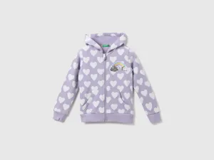 Girls Printed Hooded Neck Sweatshirt