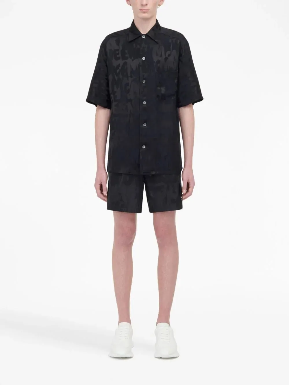 Graffiti-Jacquard Short-Sleeve Shirt