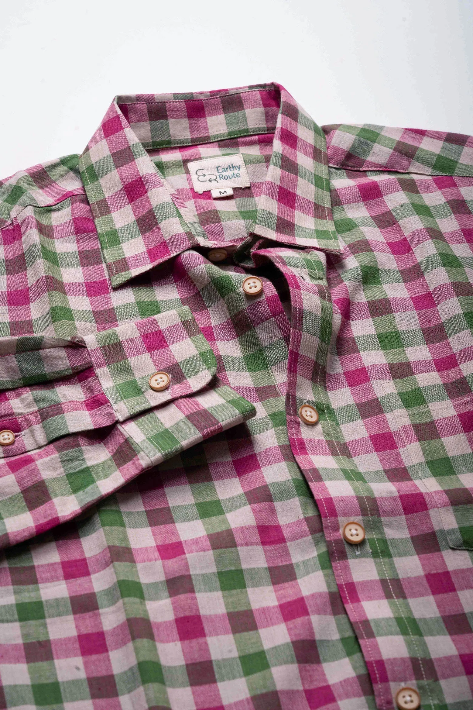 Green and Purple Checks · Regular Collar · Full Sleeve Shirt