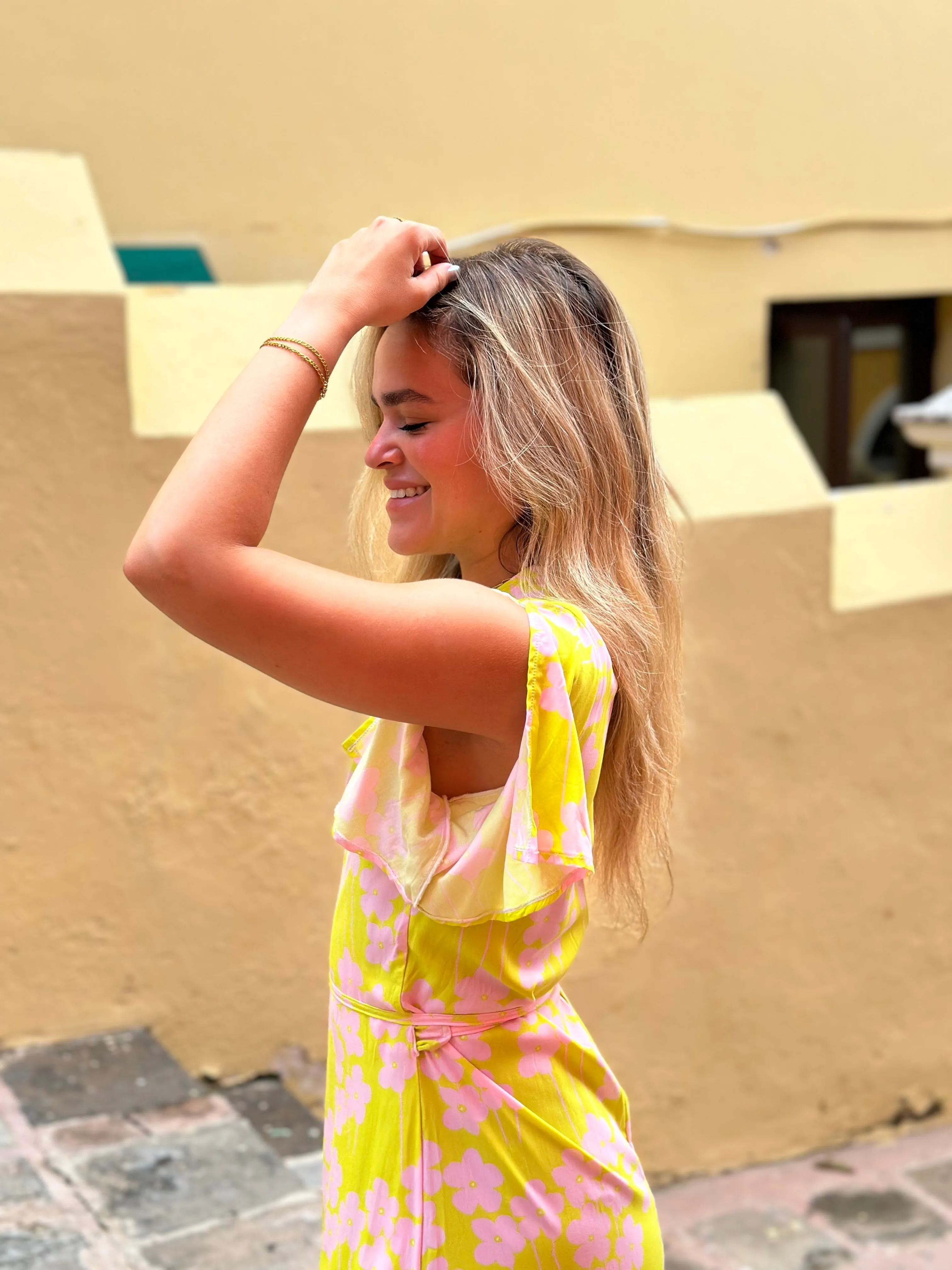 Green Garden Wrap Dress/ Long