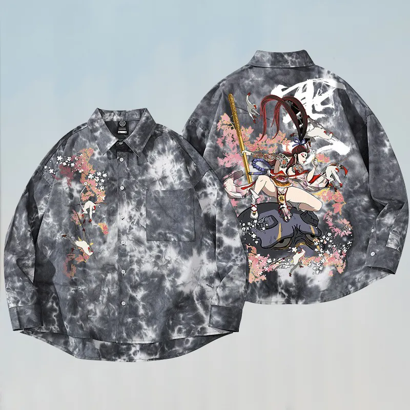 Howler Monkey Geisha Tie-dye Polo Shirt