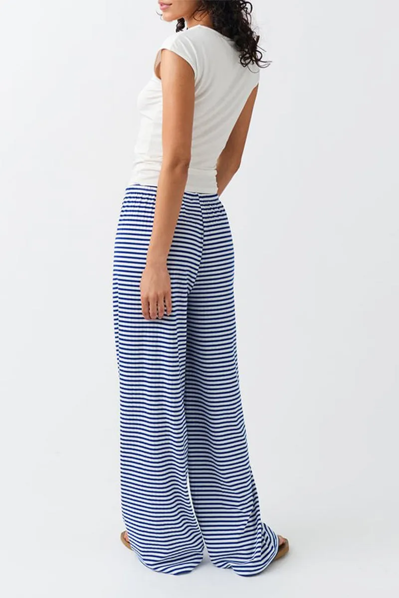 HPS1273 Striped Wide-Leg Lounge Pants