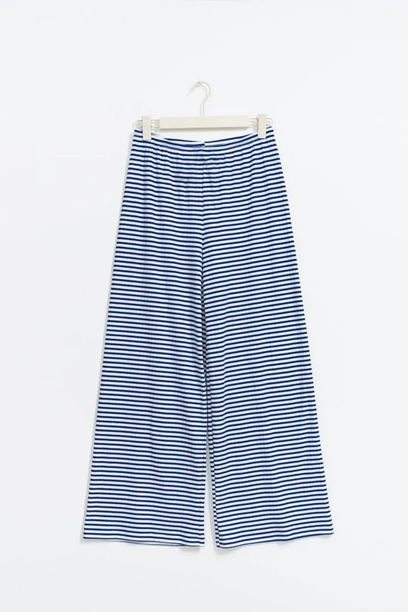 HPS1273 Striped Wide-Leg Lounge Pants
