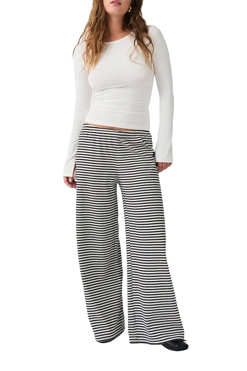 HPS1273 Striped Wide-Leg Lounge Pants