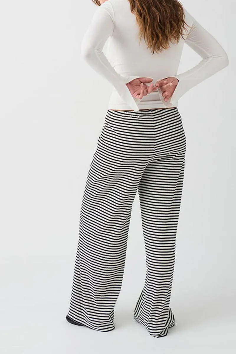 HPS1273 Striped Wide-Leg Lounge Pants