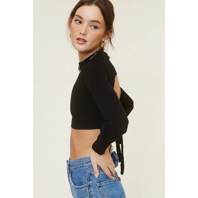 I Heart Open Back Top - Black