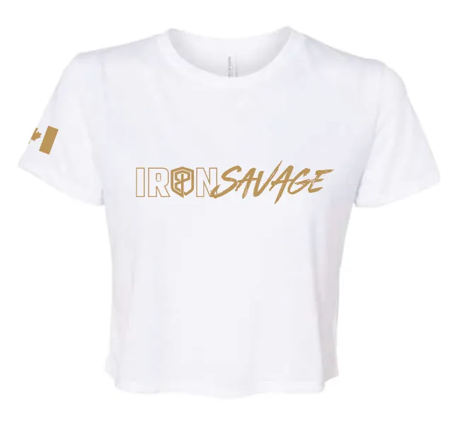 Iron Savage Crop Tee (White)