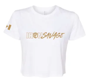 Iron Savage Crop Tee (White)