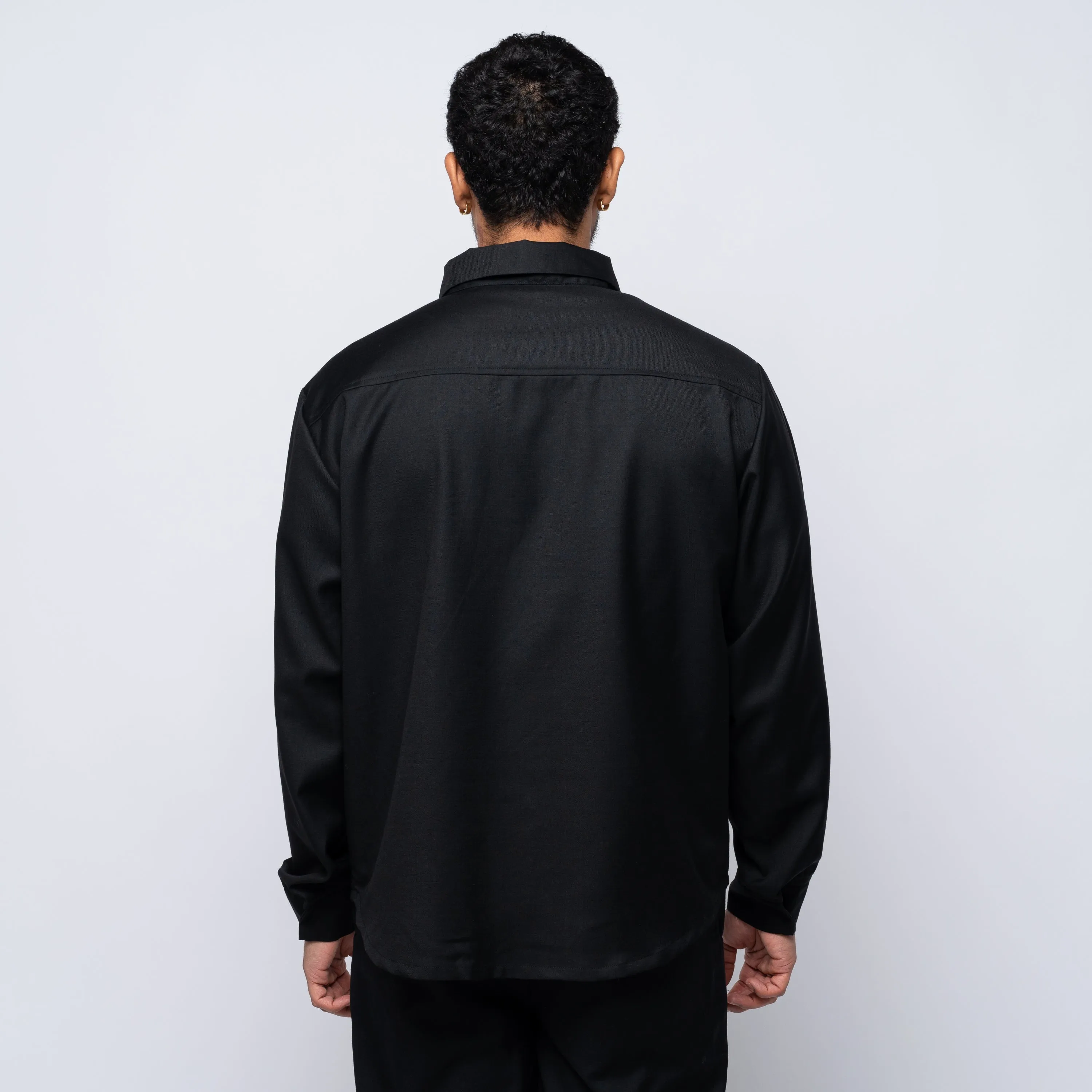 Jeongli Twill Dart Shirt Black