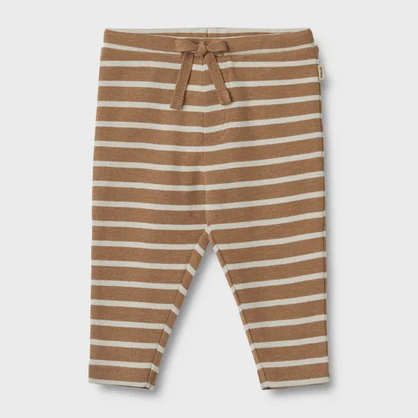 Jersey Pants Baby Manfred in Caramel Stripe