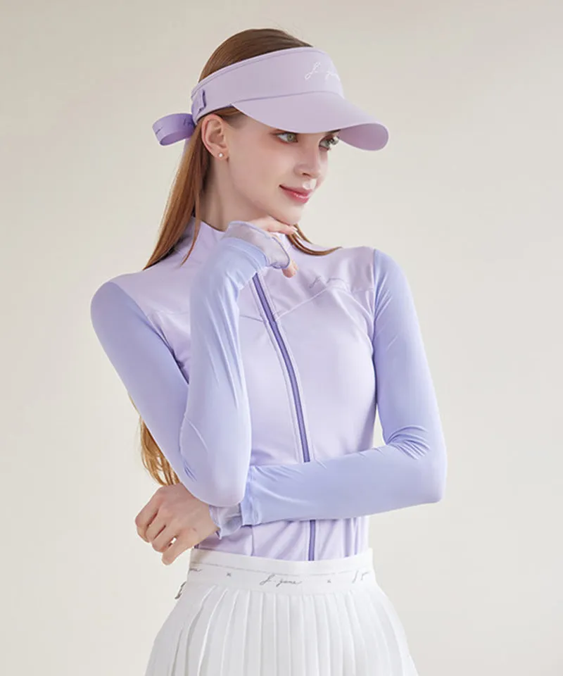 J.Jane Open Zipper Cooling T-Shirt - Lavender