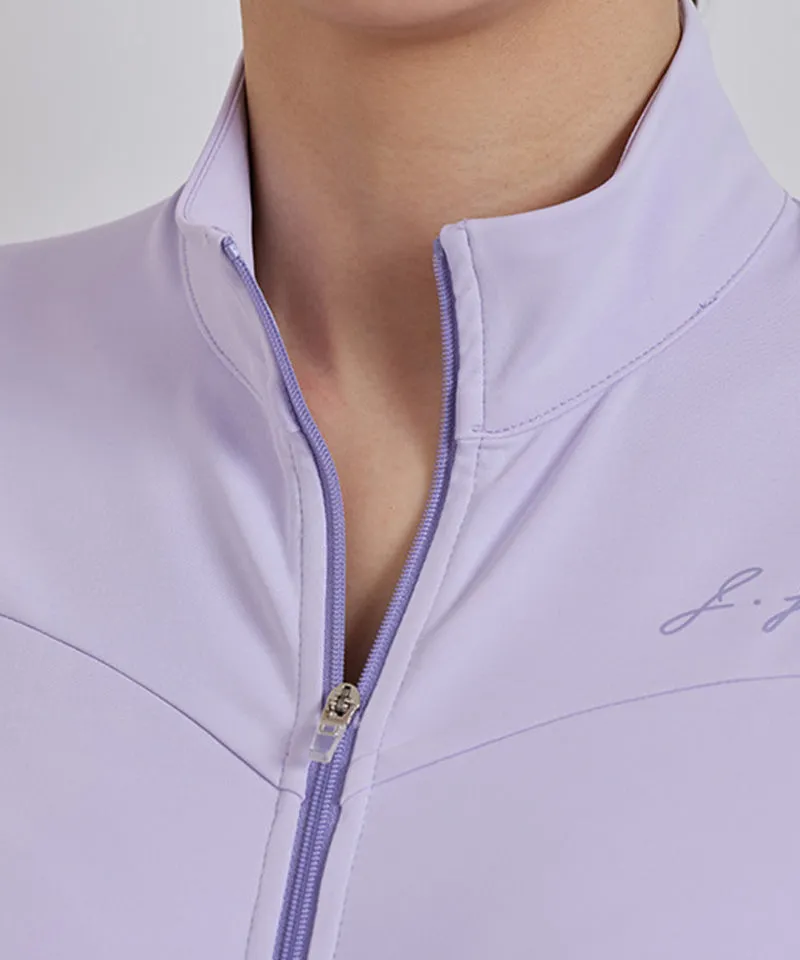 J.Jane Open Zipper Cooling T-Shirt - Lavender