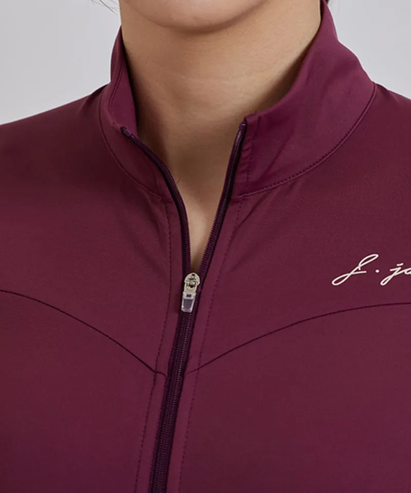 J.Jane Open Zipper Cooling T-Shirt - Wine