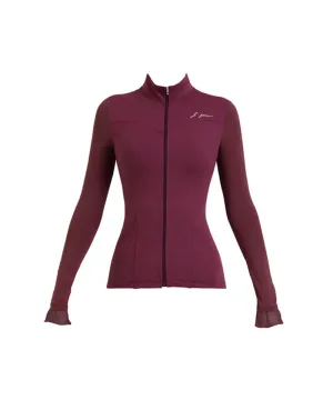 J.Jane Open Zipper Cooling T-Shirt - Wine
