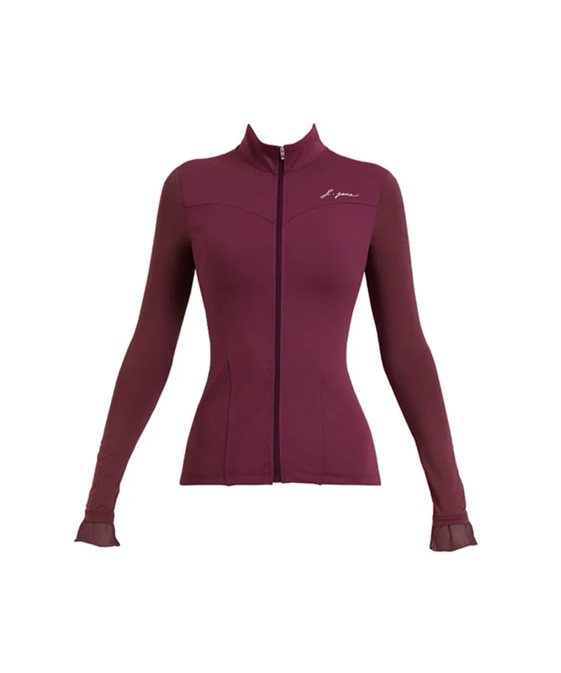 J.Jane Open Zipper Cooling T-Shirt - Wine