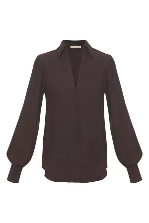 Jocelyn Glam Shirt Espresso -LAST PIECES -