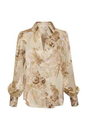 Jocelyn Print Shirt Raffia Napa