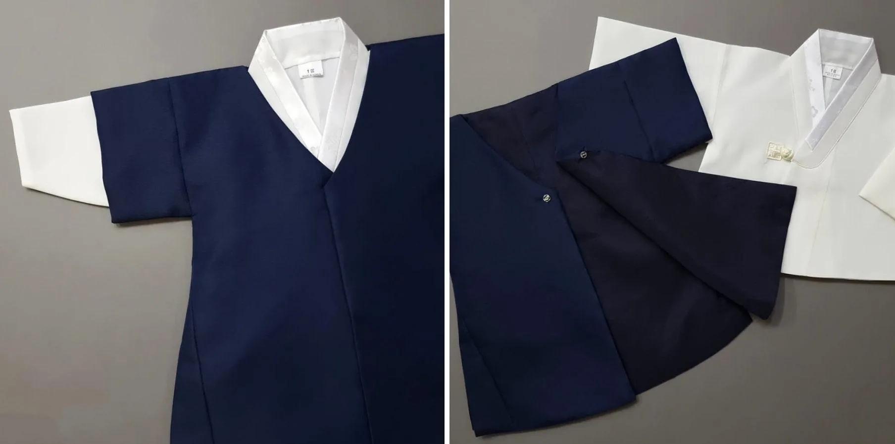 Joon Navy Solid Beige Boy Hanbok (100D-10YR)