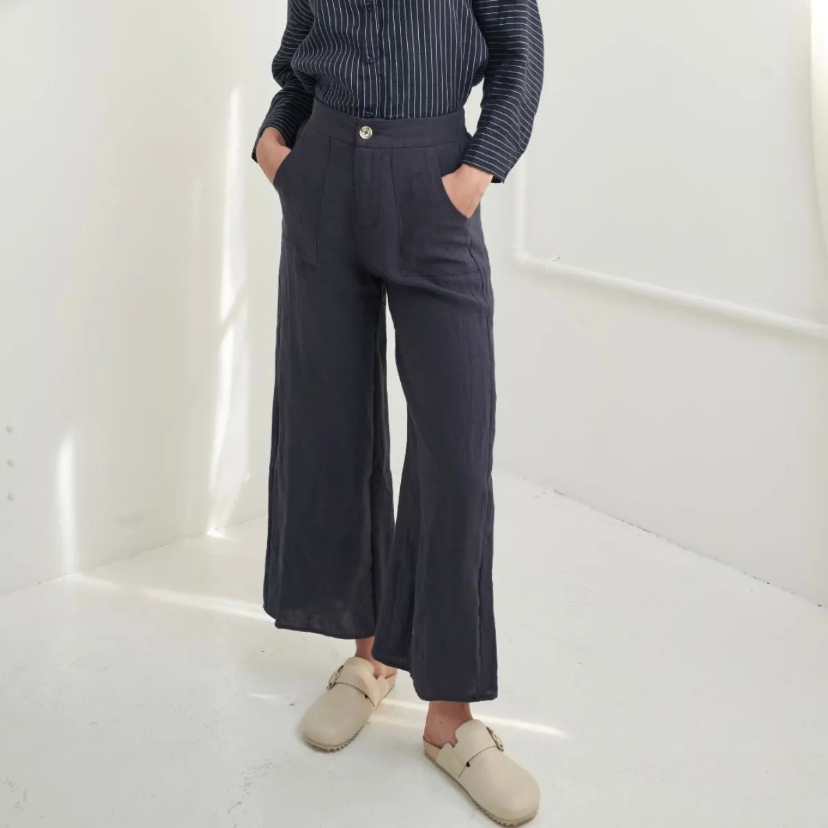 Jude Linen Pants (Navy)