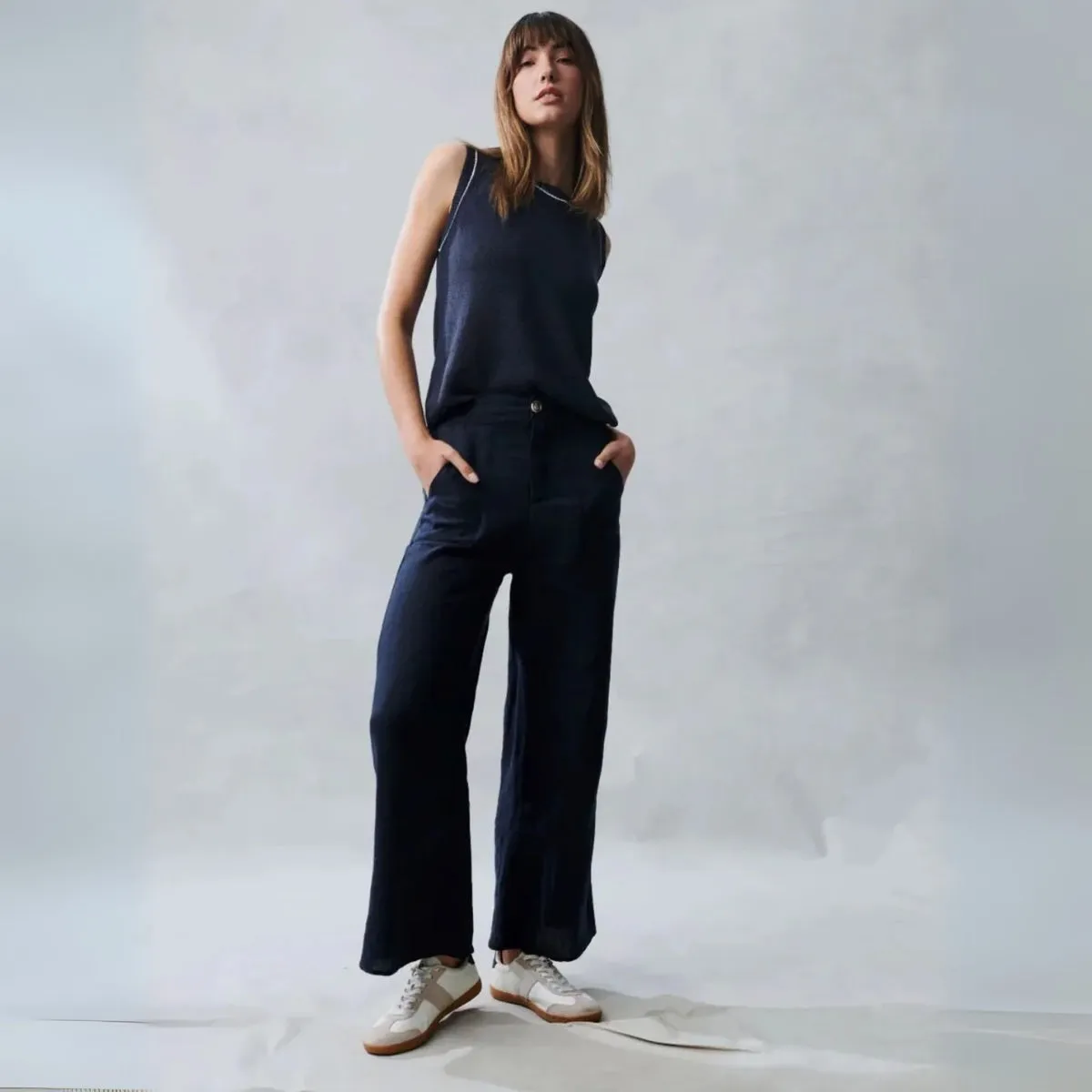 Jude Linen Pants (Navy)