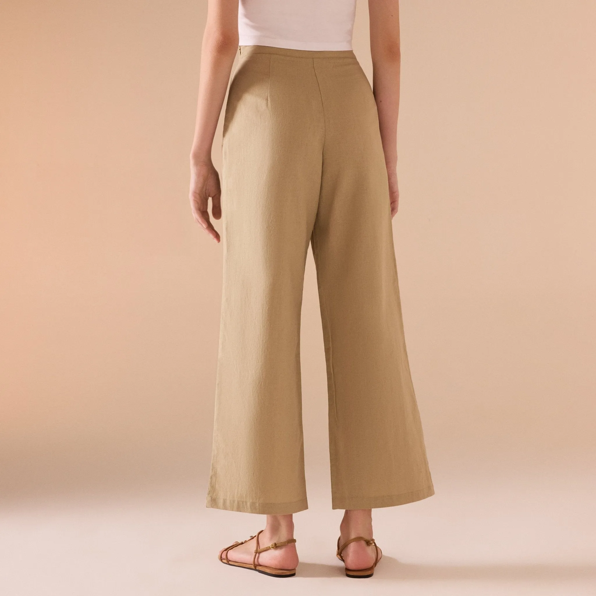 Khaki linen Pant