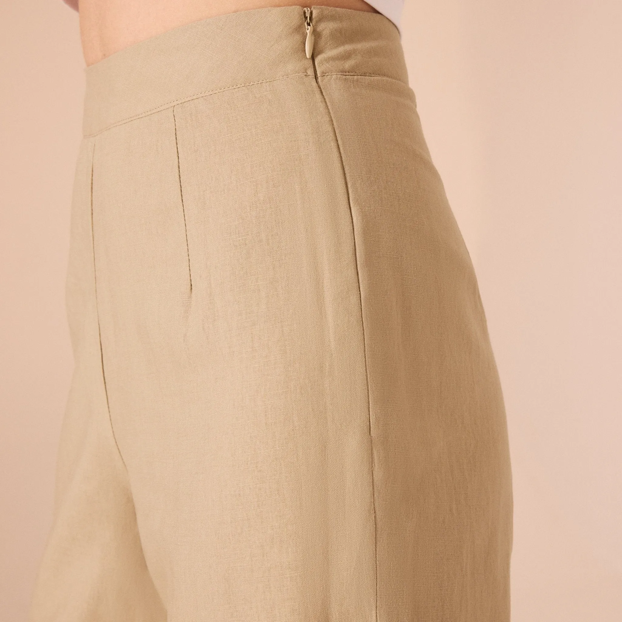 Khaki linen Pant
