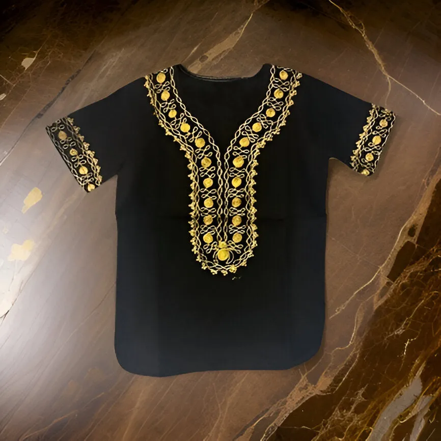 Kids Solid Color Embroidered African Dashiki Shirt (4T)