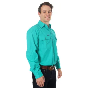 King River Half Button Work Shirt Mint