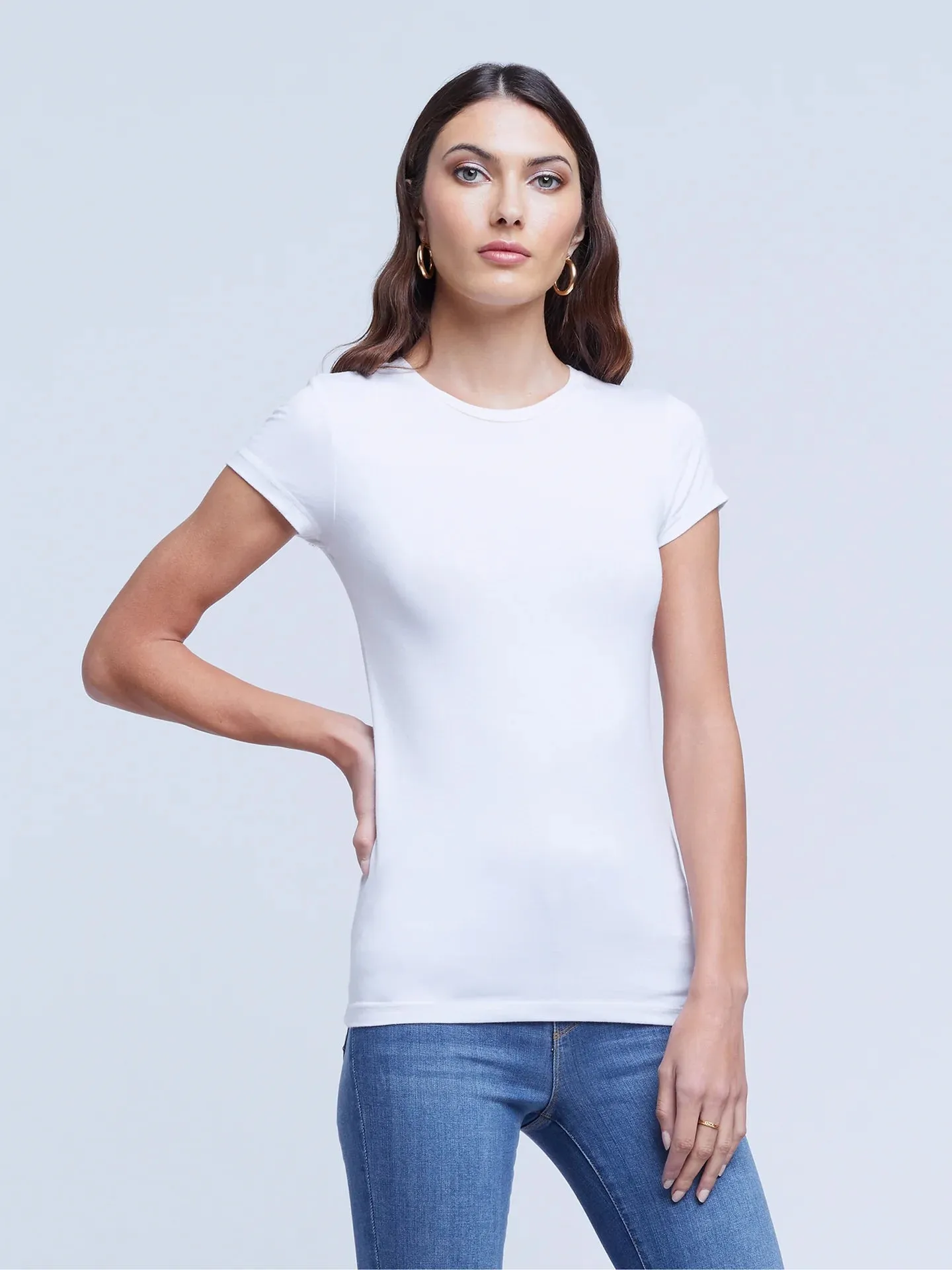 L'Agence - Ressi Short Sleeve Crew Neck Tee