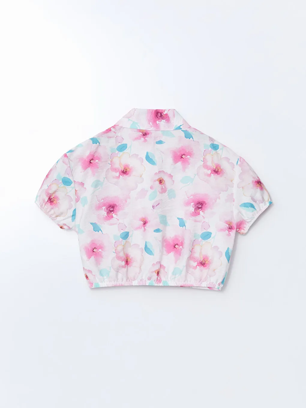 LCW Kids Pink Floral Girl Crop Shirt