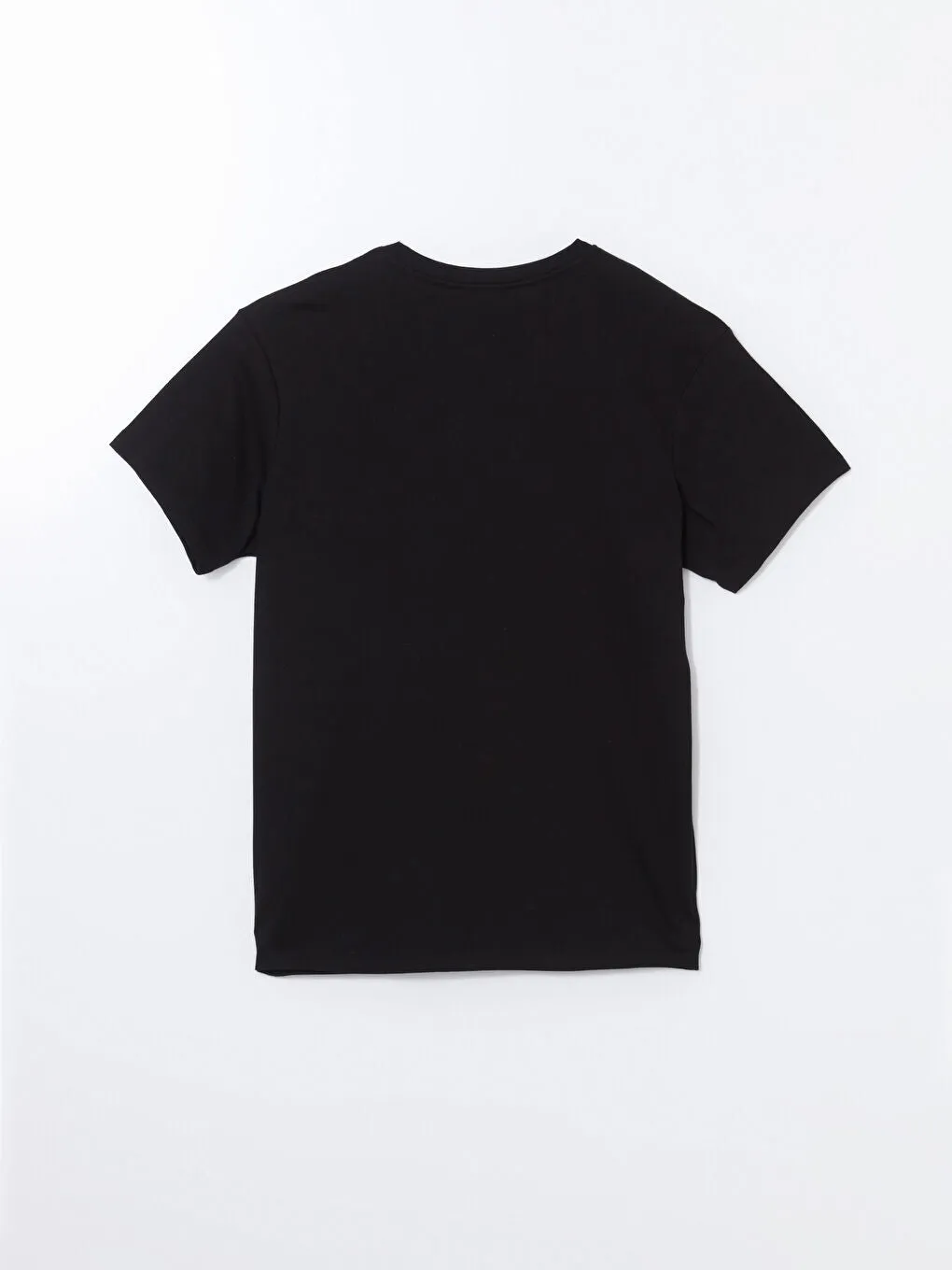 LCW Vision Black Crew Neck Printed Women T-Shirt