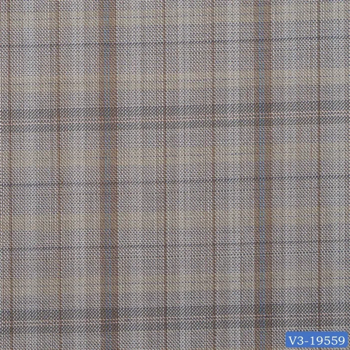 Light Beige with Brown Plaid Check Vest