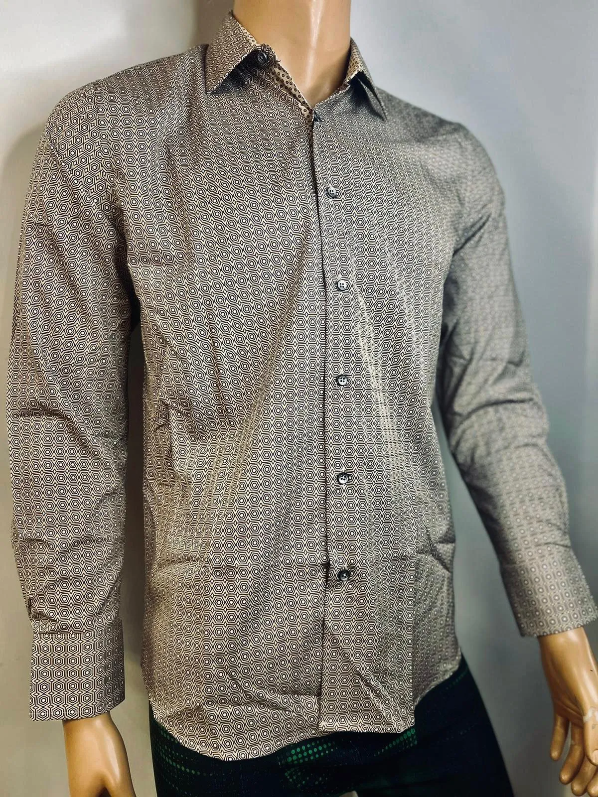 Loopy Print Long Sleeve Polo Shirt