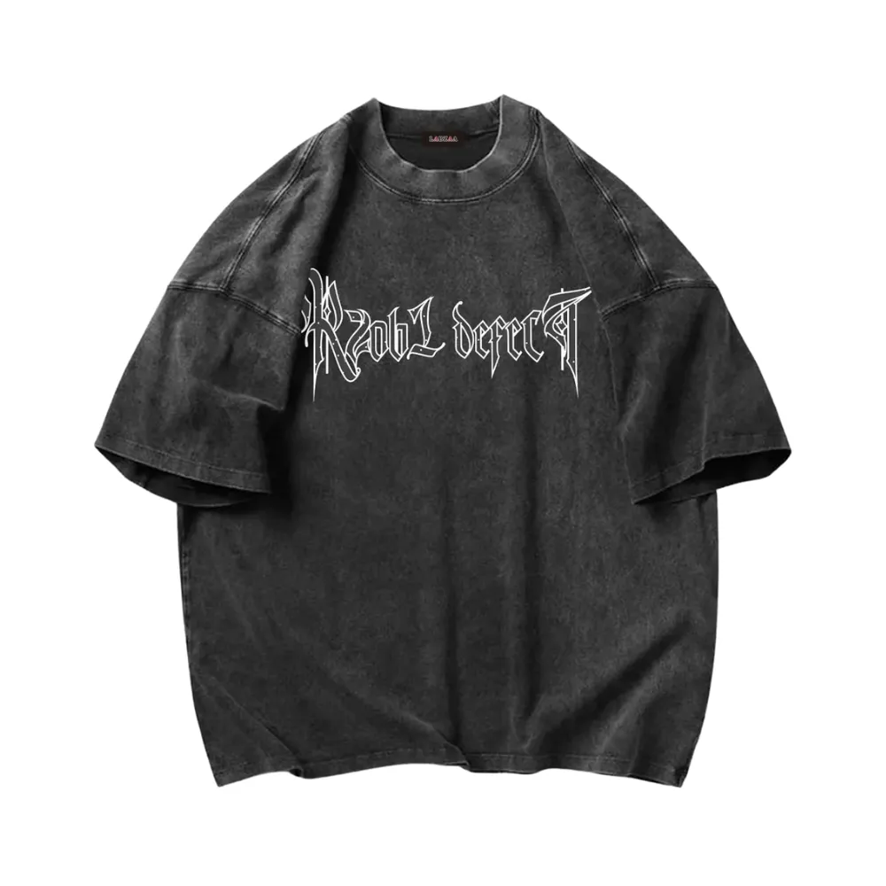 Loose Cross Print Distressed T-shirt